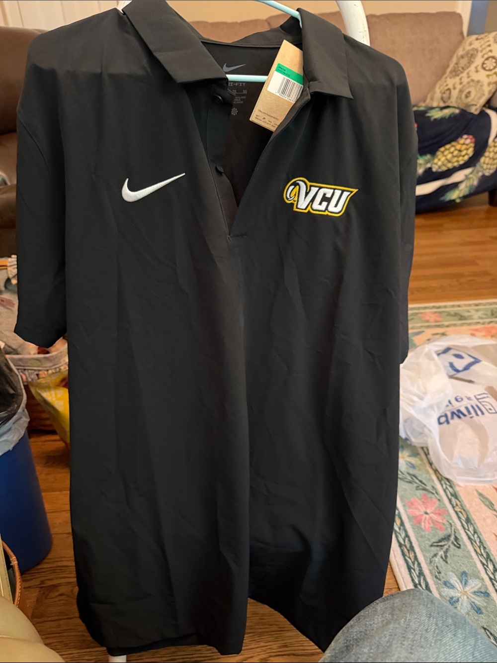 Nike Black VCU Embroidered Polo